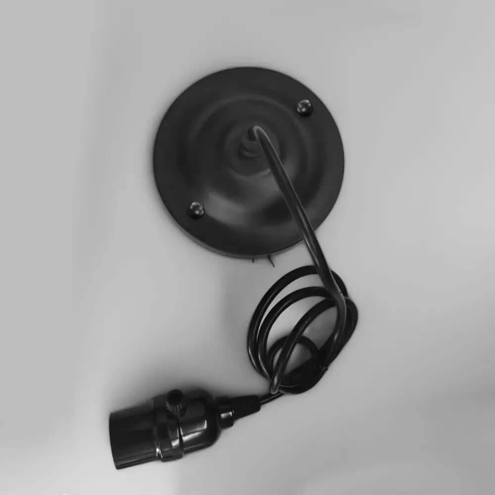 Brass Industrial Pendant Light with Adjustable Black Fabric Cable