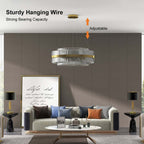 Brass Tiered Crystal Chandelier - Modern Adjustable Height Fixture