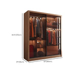 Brown Glass Wardrobe Wall With Display Shelves And Drawers Dimensions