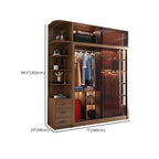 Brown Glass Wardrobe Wall With Display Shelves And Drawers Dimensions