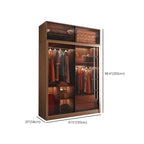 Brown Glass Wardrobe Wall With Display Shelves And Drawers Dimensions
