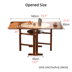 Brown Sintered Stone Round Dining Table With Drop Leaf