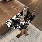 Bulgari Black Marble & Stainless Steel Minimalist Side Table