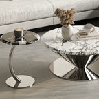 Bulgari Marble & Stainless Steel Sculptural Coffee Table Set
