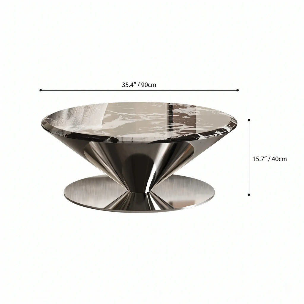 Bulgari Marble & Stainless Steel Sculptural Coffee Table Set