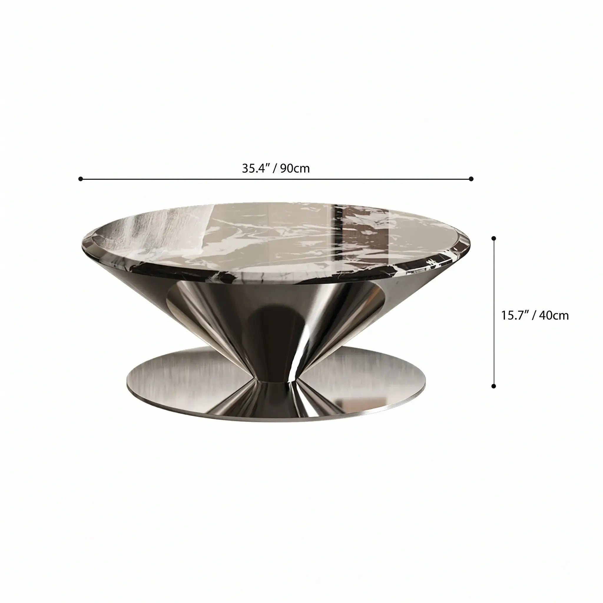 Bulgari Marble & Stainless Steel Sculptural Coffee Table Set