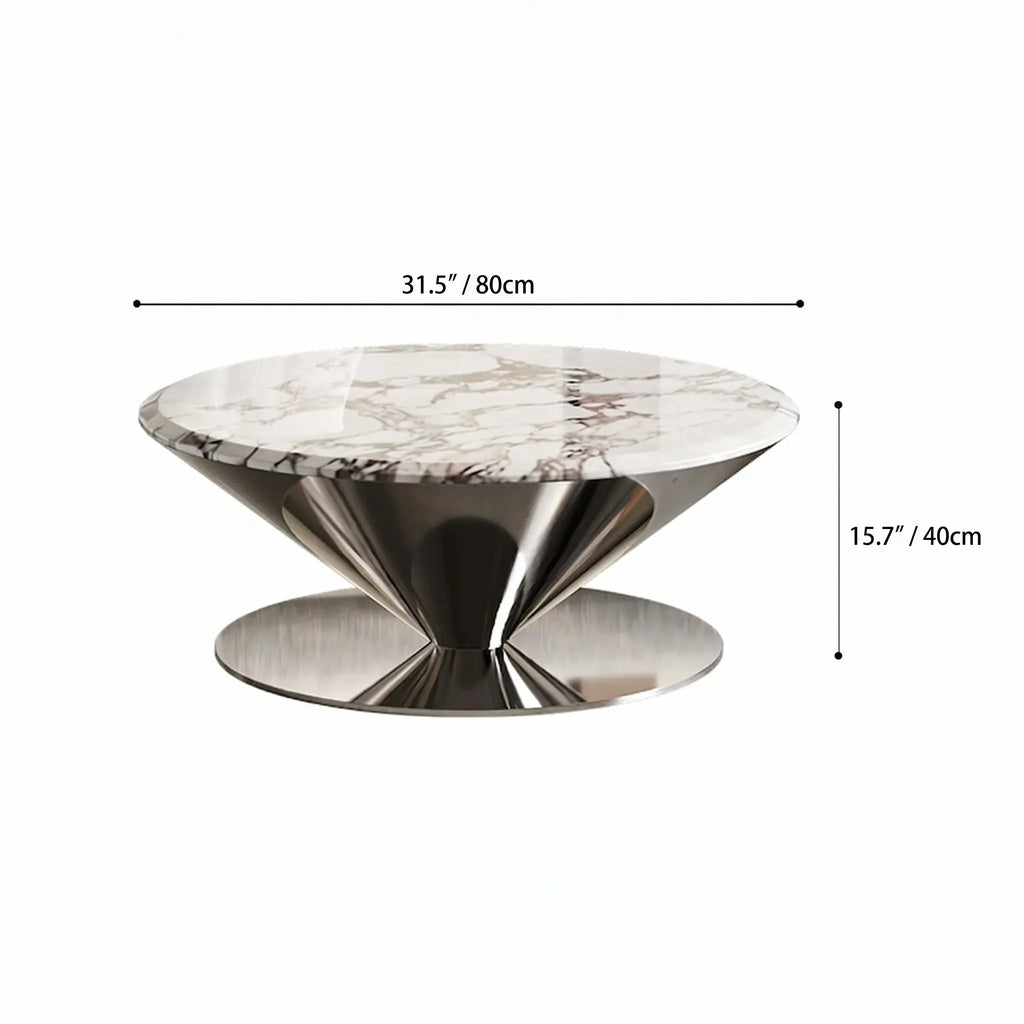 Bulgari Marble & Stainless Steel Sculptural Coffee Table Set