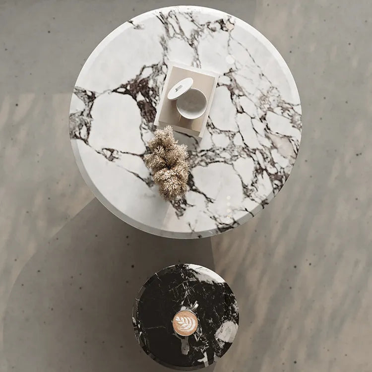 Bulgari Marble & Stainless Steel Sculptural Coffee Table Set