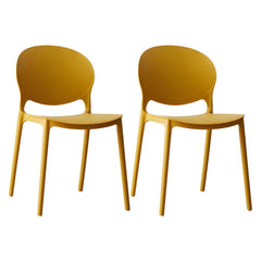 Scandinavian Plastic Dining Chair Open Back Side Chair with 4 Legs for Home Use Dining Chairs