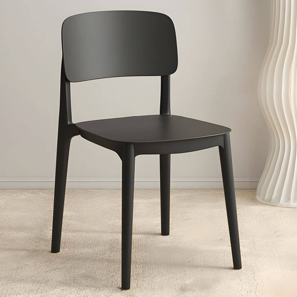 Scandinavian style stackable plastic and acrylic side chair for kitchen and dining
