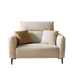 Straight sofa recliner with left-hand facing and round arms, made of polyester blend fabric
