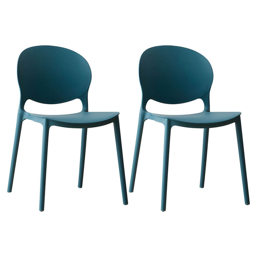 Scandinavian plastic dining chair with open back and four legs, ideal for home use