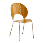 Scandinavian style stackable armless side chair made of plastic and acrylic for dining