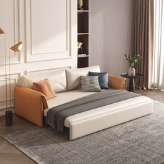 Convertible Sleeper Sofa Stylish Design Leather Sofa Bed with Metal Frame