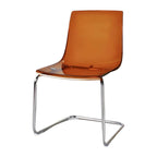 Scandinavian style low back side chair made of plastic and acrylic, ideal for kitchen and dining areas