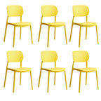 Stackable Scandinavian style plastic and acrylic side chair with low back for dining