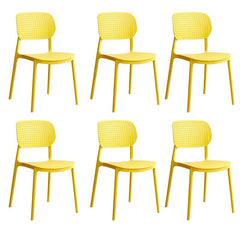Scandinavian Style Stackable Plastic & Acrylic Side Chair with Low Back Dining Chairs