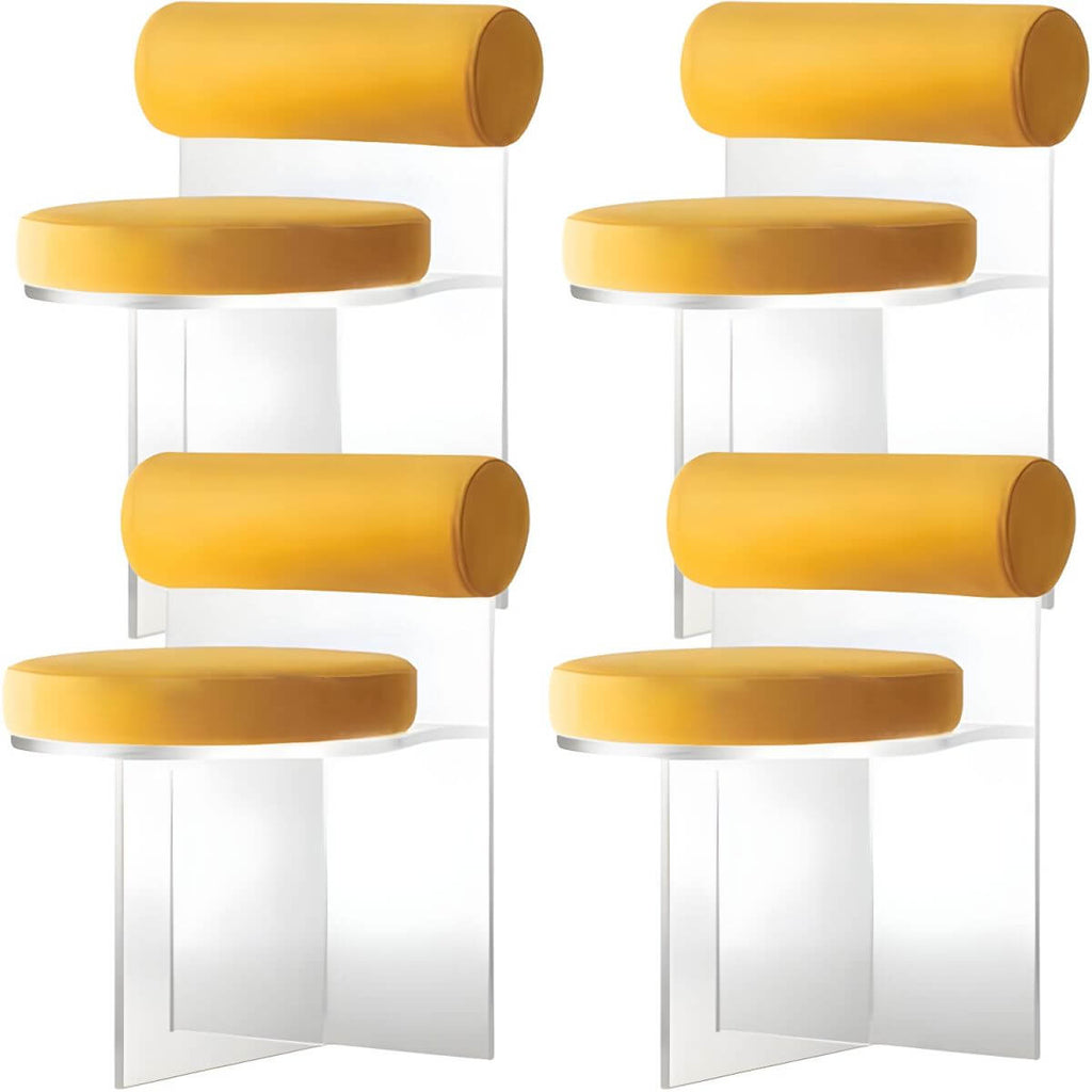 Acrylic contemporary dining chair with solid back, perfect for modern dining rooms