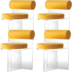 Acrylic contemporary dining chair with solid back, perfect for modern dining rooms