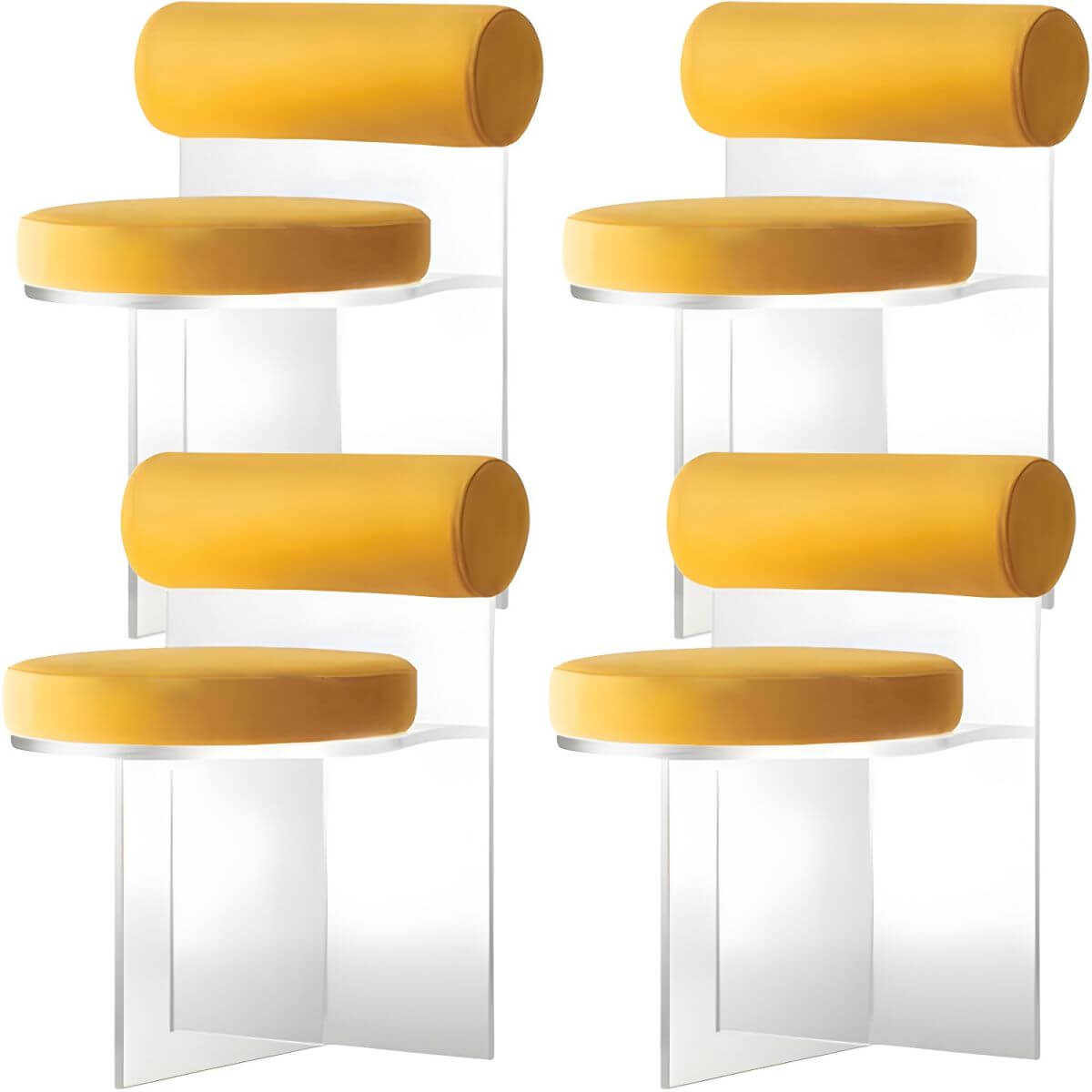 Acrylic contemporary dining chair with solid back, perfect for modern dining rooms