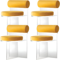 Contemporary Solid Back Dining Chair Acrylic Side Chair for Dining Room Dining Chairs