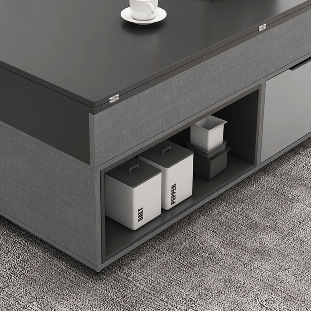 Practical and Chic Gray Lift Tables for Optimal Space Efficiency