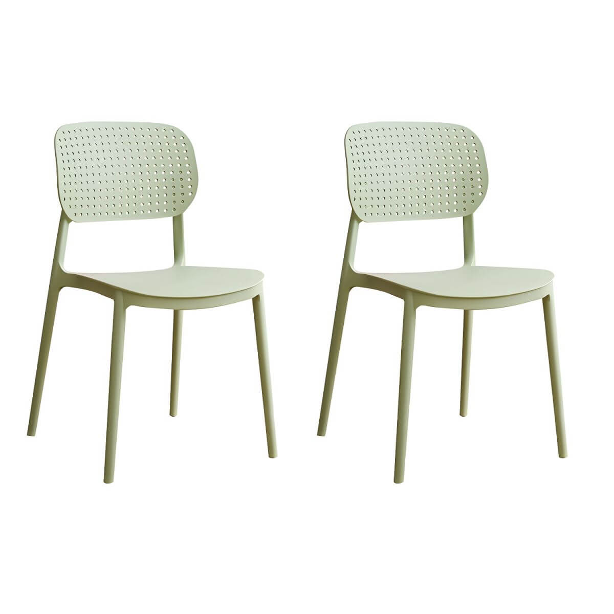 Stackable Scandinavian style plastic and acrylic side chair with low back for dining