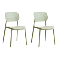 Scandinavian Style Stackable Plastic & Acrylic Side Chair with Low Back Dining Chairs