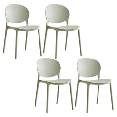 Modern Plastic Open Back Dining Side Chair 32"H Acrylic Dining Chair for Restaurant Dining Chairs