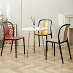 Low-back plastic and acrylic side chair with modern style for kitchen and dining areas