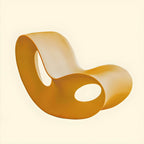 Acrylic contemporary indoor rocking chair without armrest in solid color