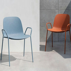 Scandinavian Stackable Plastic & Acrylic Kitchen & Dining Chair with Metal Legs Dining Chairs