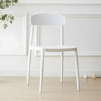 Scandinavian style low back kitchen and dining chair made of plastic and acrylic