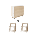 Expandable modern minimalist dining table set with chairs for stylish, space-saving meals