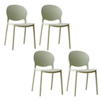 Scandinavian plastic dining chair with open back and four legs, ideal for home use