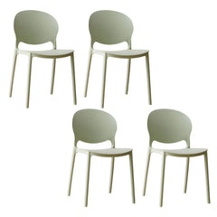 Scandinavian Plastic Dining Chair Open Back Side Chair with 4 Legs for Home Use Dining Chairs