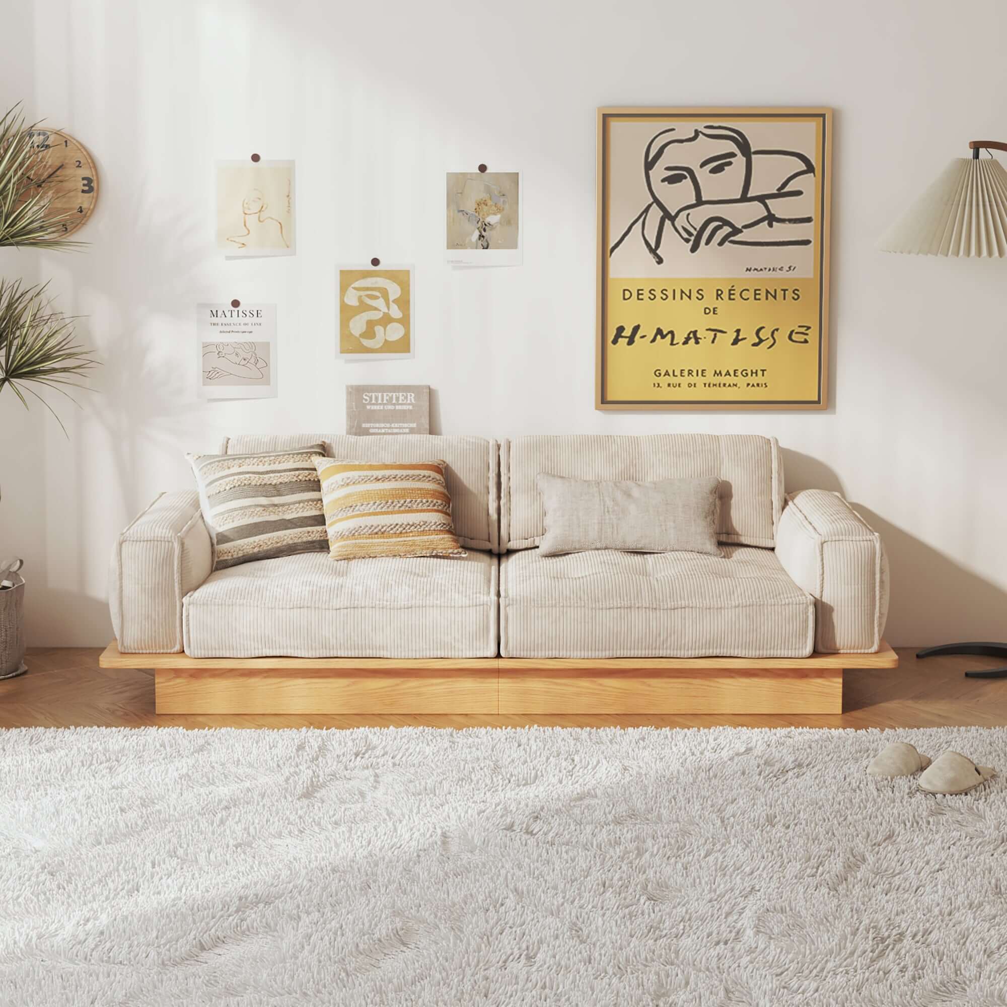 Combinable velvet multi-seater sofa with bottom drawer for stylish storage