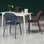 Scandinavian style plastic and acrylic side chair with low back for kitchen and dining