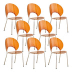 Scandinavian style stackable armless side chair made of plastic and acrylic for dining