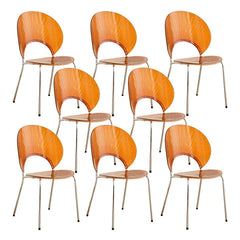 Scandinavian Style Stackable Armless Side Chair in Plastic & Acrylic Dining Chairs