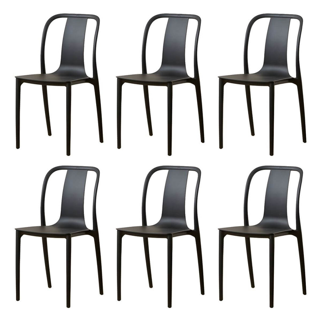 Low-back plastic and acrylic side chair with modern style for kitchen and dining areas