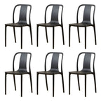 Low-back plastic and acrylic side chair with modern style for kitchen and dining areas