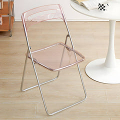 Collapsible Open Back Side Chair with Plastic & Acrylic Material - Modern Kitchen & Dining Dining Chairs