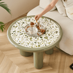 Stylish Green Terrazzo Coffee Table Set for Modern Living Rooms