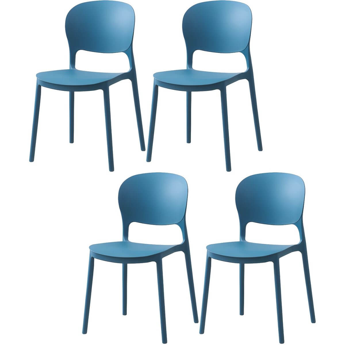 Scandinavian style stackable plastic and acrylic dining side chair for kitchen and dining