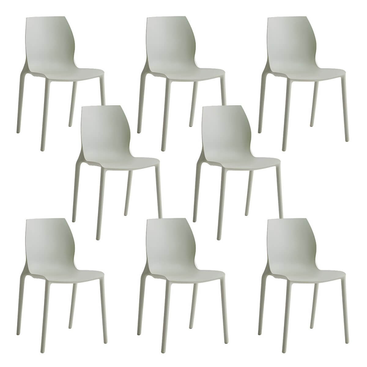 Stackable modern Scandinavian plastic and acrylic chair for kitchen and dining use