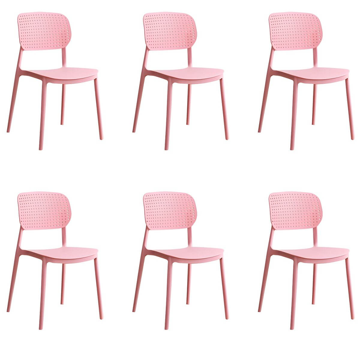 Stackable Scandinavian style plastic and acrylic side chair with low back for dining