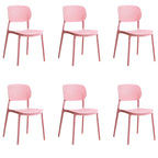 Stackable Scandinavian style plastic and acrylic side chair with low back for dining