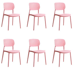 Scandinavian Style Stackable Plastic & Acrylic Side Chair with Low Back Dining Chairs