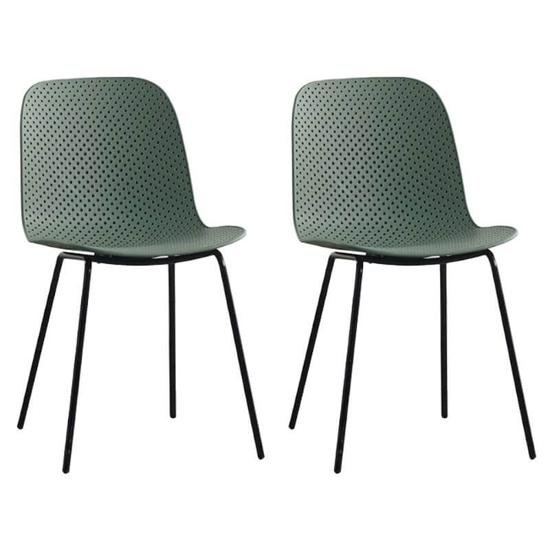 Scandinavian stackable kitchen chair with plastic and acrylic seat and metal legs